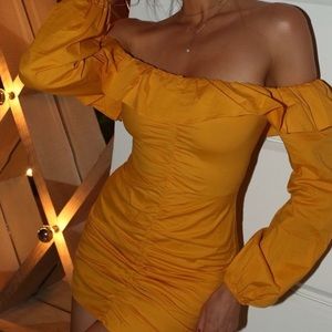 NWT Tularosa Zuri ruched dress in Marigold